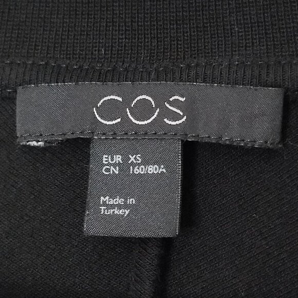 COS Black Oversized Batwing Longline Tunic T Shirt XS Stretch Comfort Crewneck - Picture 8 of 14